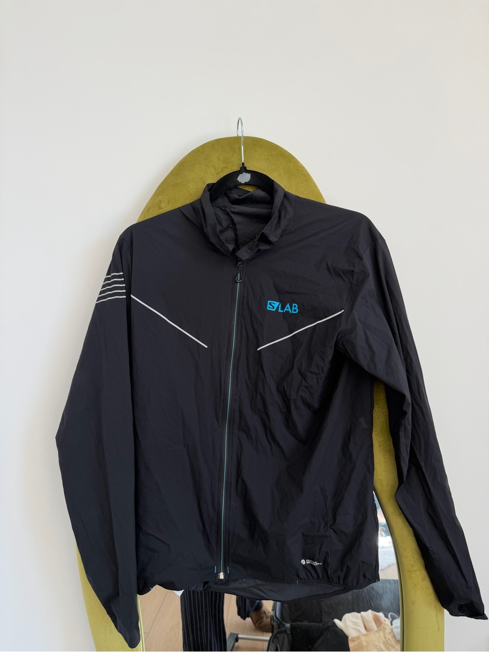 Salomon Black Men's S/Lab Performance Windbreaker with Blue Logo